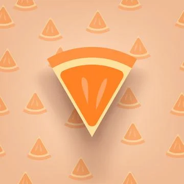 Orange piece in front and pattern back Stock Illustration