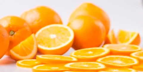 Orange pieces Stock Photos