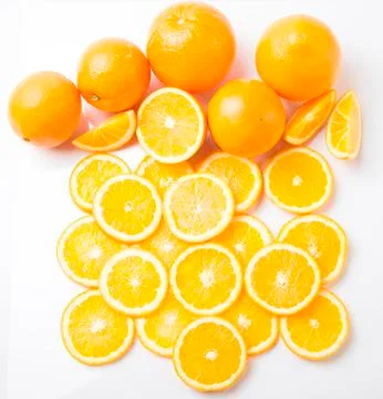 Orange pieces Stock Photos