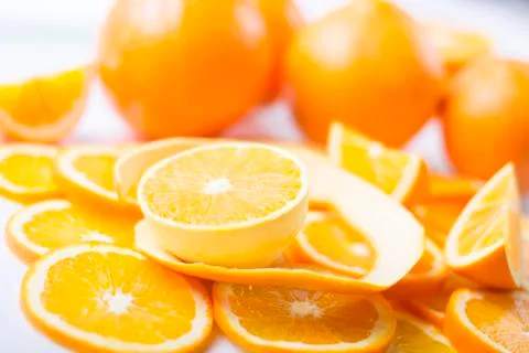 Orange pieces Stock Photos
