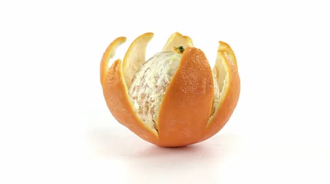 Orange pilled off top view Vidéo 23728523