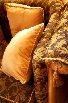 Orange pillows Stock Photos