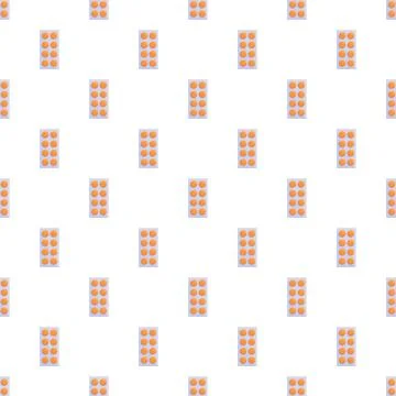 Orange pills blister pack repeat pattern Illustrazione stock