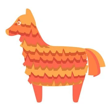 Orange pinata icon cartoon vector. Carnival horse Illustrazione stock