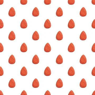 Orange pine cones repeating pattern on white background Stock Illustration