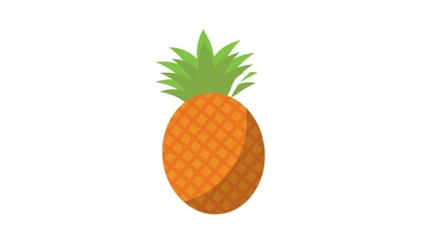 An orange pineapple on a plain white background, showcasing its textured sk.. Stock Footage 332461657