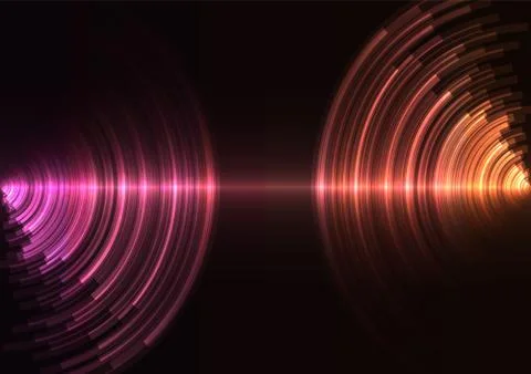 Orange pink circle digital abstract sheet layer background Stock Illustration