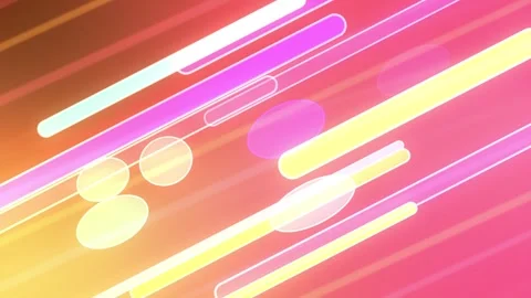 Orange pink gradient with diagonal rounded bars and circles, Seamless Loop Stock Footage 341858442