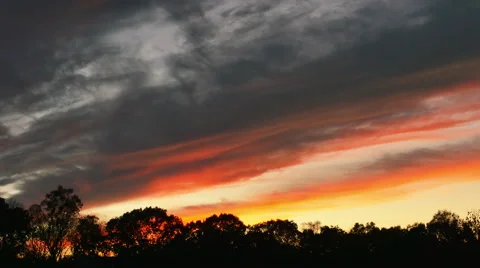 Orange Pink Sunset in forest During Autumn Time Lapse, 4K Stock-Footage 59860528