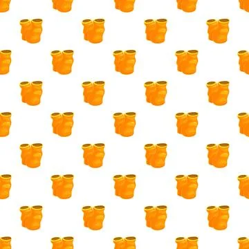 Orange pipe coral forming repeating seamless underwater pattern Stock Illustration