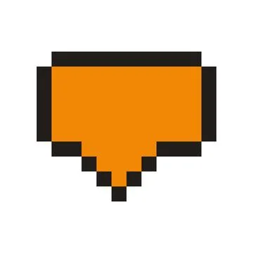 Orange pixel art speech bubble for communication Illustrazione stock