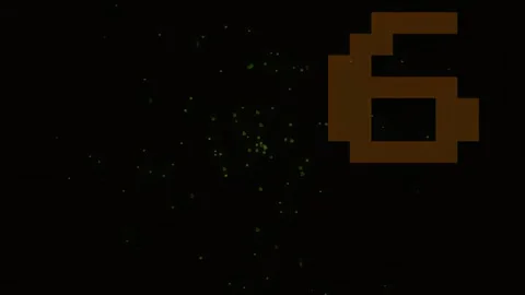 Orange Pixel Countdown 10 to 1 With Floating Particles on Black Stock Footage 343018963