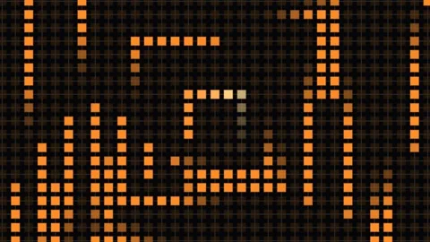 Orange Pixel Grid Pattern Seamless Loop Stock Footage 342747739