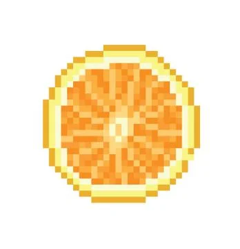 Orange pixel Icon, in the vector. Stock Illustration
