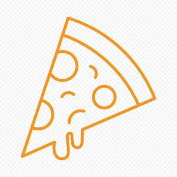 Orange Pizza Slice Line Art Icon Vector Stock Illustration