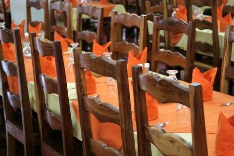 Orange place settings Stock Photos