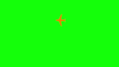Orange plane fly green Stock Footage 304594974
