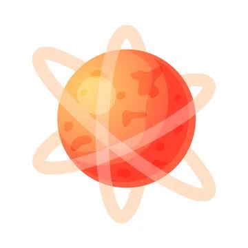 Orange Planet with Ring as Outer Space Vector Illustration Stock Illustration