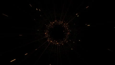 Orange Plasma Portal Eclipse Particle Burst on Black Stock Footage 342629010