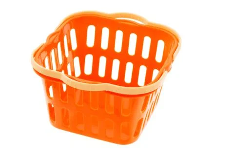 Orange plastic basket Stock Photos