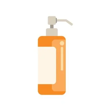 Orange plastic bottle with dispenser pump for liquid soap Stock Illustration