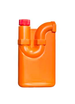 Orange plastic bottle drain cleaner Stock Photos