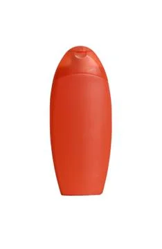 Orange plastic bottle Stock Photos