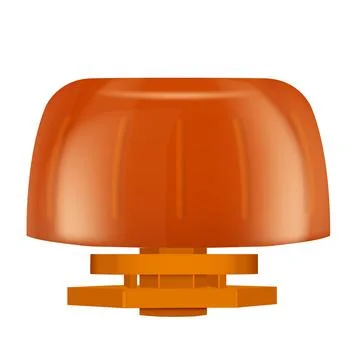 Orange plastic cap for pouch bag, realistic vector illustration of 3D doy-pack Stock Illustration