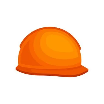Orange plastic helmet for builder. Protective headgear for construction worker 스톡 일러스트
