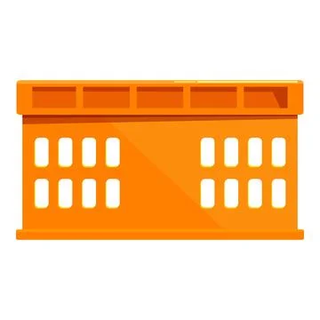 Orange plastic storage crate isolated on white background Stock Illustration