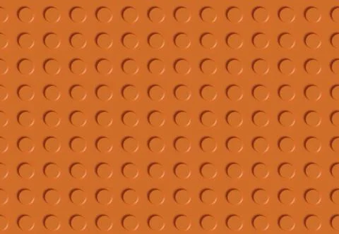 Orange plastic surface with embossed circles. Seamless pattern. 3d illustrati Stock Photos
