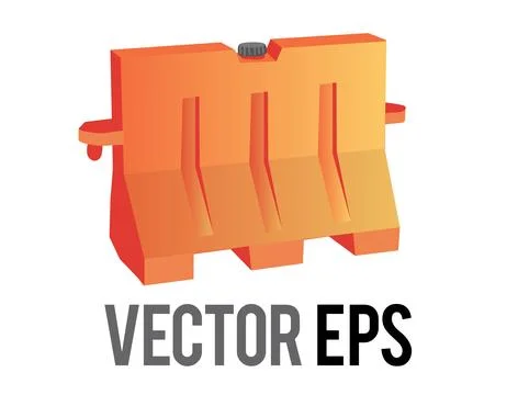Orange plastic traffic protective and water safety signal barriers Stock Illustration