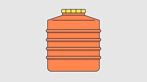 Orange plastic water tank 스톡 동영상 335472097