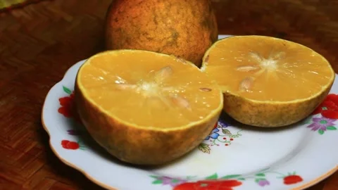 Orange on plate Stock Footage 291912713