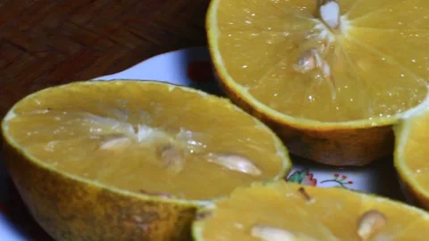 Orange on plate Stock Footage 291912907