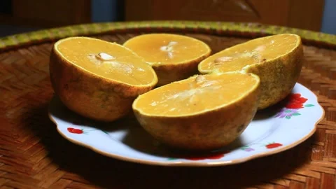 Orange on plate Stock Footage 291912948