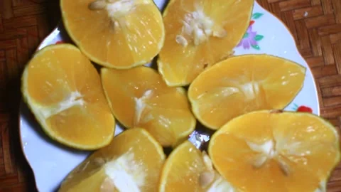 Orange on plate Stock Footage 291913200