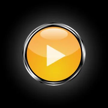 Orange play icon Illustrazione stock