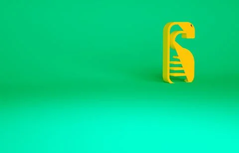 Orange Please do not disturb icon isolated on green background. Hotel Door Ha Stock Illustration