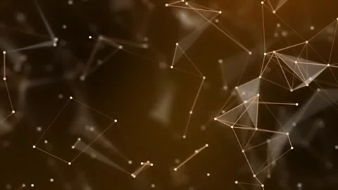 Orange plexus Abstract digital connection moving dots and lines Stock Footage 272500397