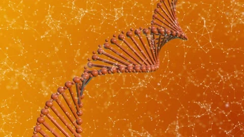 Orange Plexus DNA Background Video stock 154912686