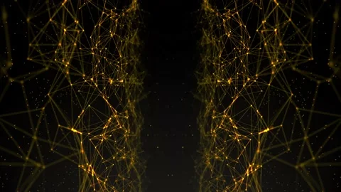 Orange plexus satellite network ai line circuit technolog fly through Stock Footage 200928874