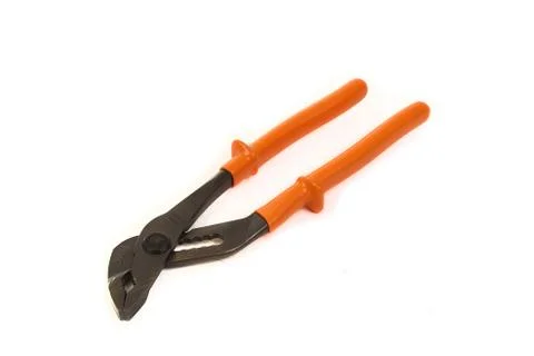Orange pliers, closed jaws Stock Photos