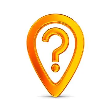 Orange pointer marker on white background. Isolated 3D illustration Stock Illustration