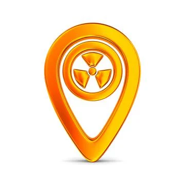 Orange pointer marker on white background. Isolated 3D illustration Stock Illustration