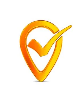 Orange pointer marker on white background. Isolated 3D illustration Stock Illustration