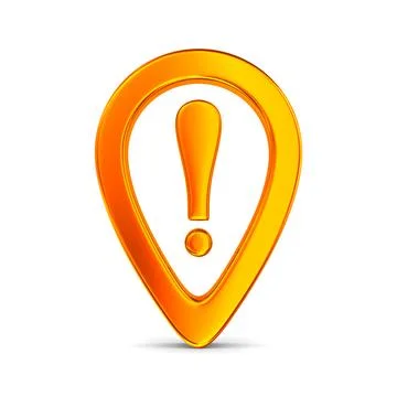 Orange pointer marker on white background. Isolated 3D illustration Stock Illustration
