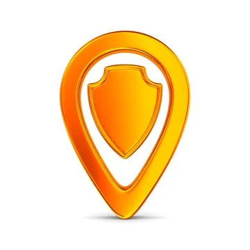 Orange pointer marker on white background. Isolated 3D illustration Illustrazione stock