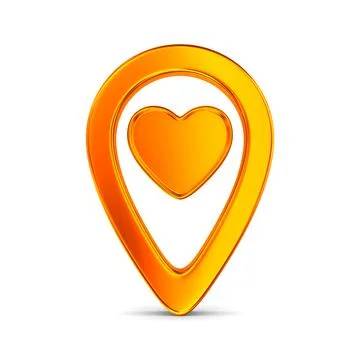 Orange pointer marker on white background. Isolated 3D illustration Stock Illustration