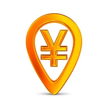 Orange pointer marker on white background. Isolated 3D illustration Stock Illustration